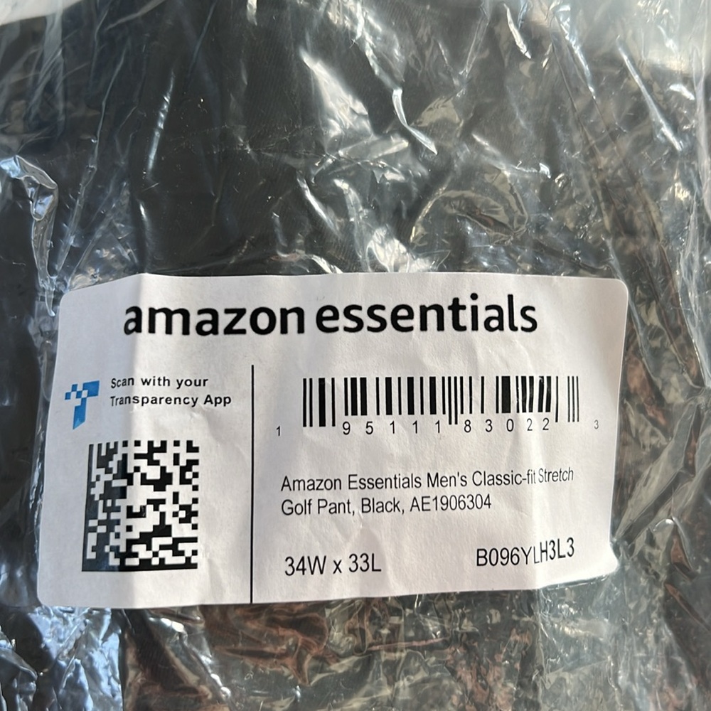 Amazon Essentials Men's Classic-Fit Stretch Tech Golf Pant 34x33 Black - Picture 9 of 9